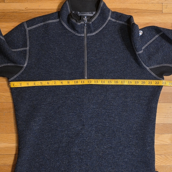 Kuhl Men's Medium Chianti Wool Fleece Blend Thor Charcoal 1/4 Zip Fleece Sweater - Picture 11 of 13